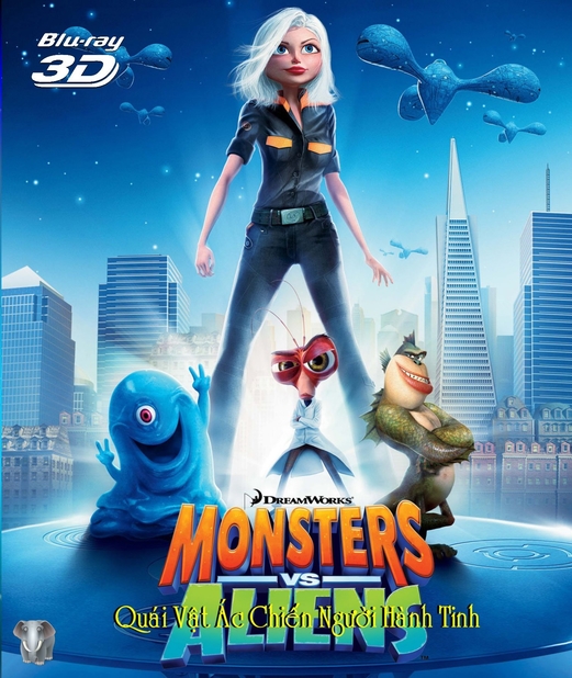 D040. Monsters vs Aliens - Quái Vật Ác Chiến Người Hành Tinh 3D 25G(DTS-HD 5.1)  